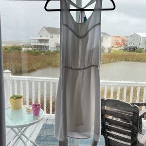 Women’s large white lined summer dress/bathing suit cover up, & back crisscross